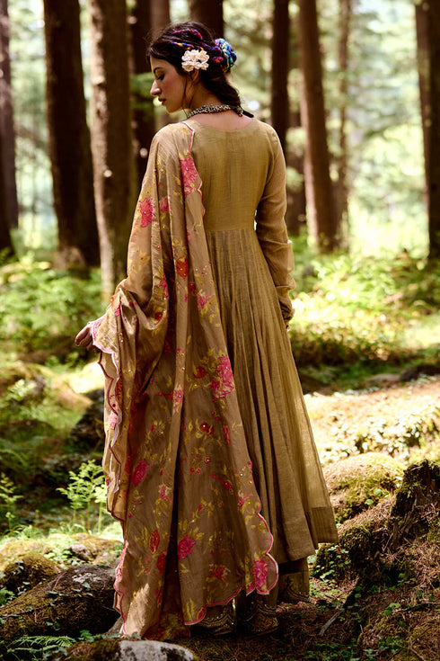 Beige 40 Kali Anarkali